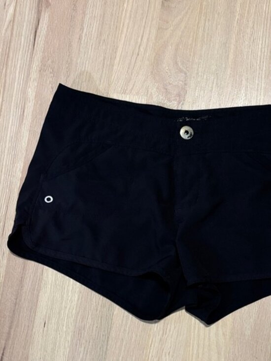 Pants - Pelagic Black Women's Athletic Shorts with Heart Accent